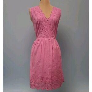 J.Crew Womens New Pink Eyelet Dress Coquette Barbiecore Cotton Sleeveless Size 4